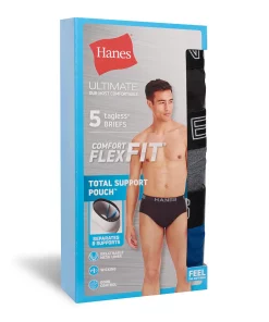 Men's Hanes Ultimate® 5-Pack Comfort Flex Fit Total Support Pouch Briefs -Mens Hanes Clothing Shop 5805620 ALT2
