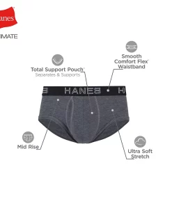 Men's Hanes Ultimate® 5-Pack Comfort Flex Fit Total Support Pouch Briefs -Mens Hanes Clothing Shop 5805620 ALT5