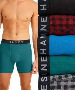 Men's Hanes Ultimate 5-pack Exposed Waistband Boxer Brief