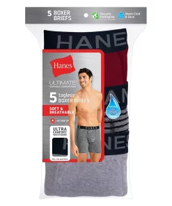 Men's Hanes Ultimate® 5-pack Exposed Waistband Boxer Briefs -Mens Hanes Clothing Shop 5925466 ALT2