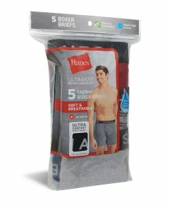 Men's Hanes Ultimate® 5-pack Exposed Waistband Boxer Briefs -Mens Hanes Clothing Shop 5925466 ALT3