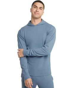 Men's Hanes Originals Garment Dyed Jersey Pullover Hoodie -Mens Hanes Clothing Shop 5942047 Saltwater