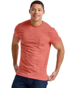 Men's Hanes Originals Tri-Blend Jersey Pocket Tee -Mens Hanes Clothing Shop 5942054 Red River Clay Heather