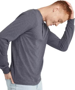 Men's Hanes Originals Tri-Blend Henley -Mens Hanes Clothing Shop 5942057 ALT2