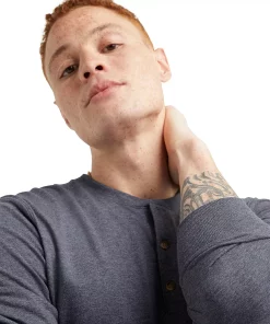 Men's Hanes Originals Tri-Blend Henley -Mens Hanes Clothing Shop 5942057 ALT3