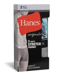 Men's Hanes® Originals Ultimate 3-Pack Trunks with Moisture-Wicking Stretch Cotton -Mens Hanes Clothing Shop 5949050 ALT